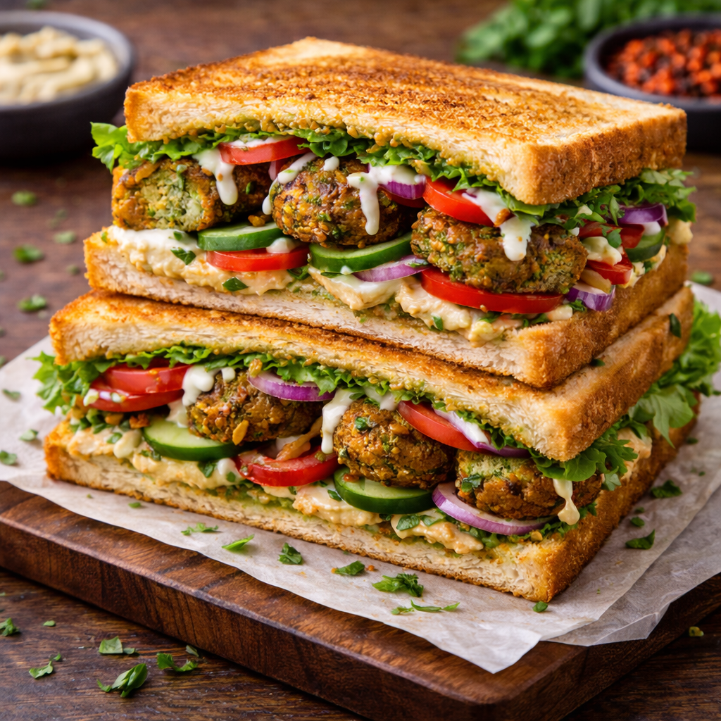 Hummus & Falafel Sandwich